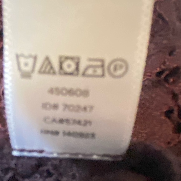 Loft Womens Size Medium Deep Plum Purple Sheer Lace Bell Sleeve Goth Blouse - Picture 10 of 10